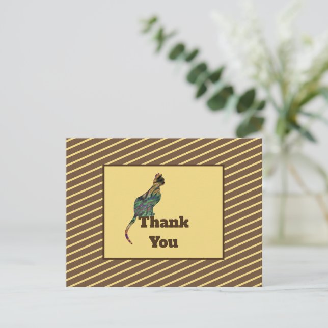 Cat Sitter Appreciation Mosaic Kitten Thank You Postcard (Standing Front)