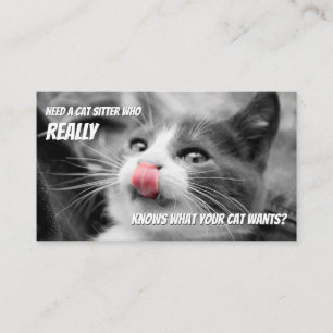 Cat sitters funny cat care pet care service busine business card