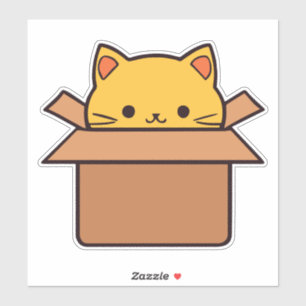 Cat sitting inside cardboard box