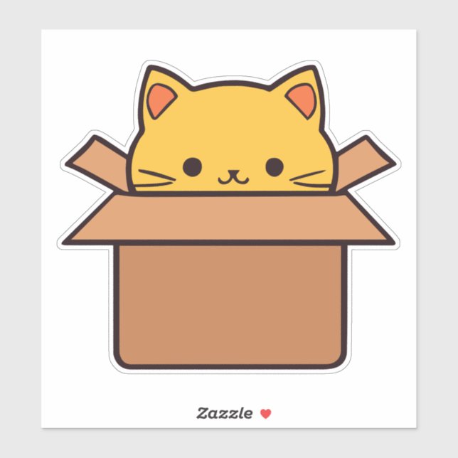 Cat sitting inside cardboard box (Sheet)