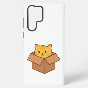 Cat sitting inside cardboard box samsung galaxy case