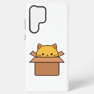 Cat sitting inside cardboard box samsung galaxy case