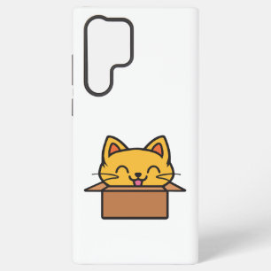 Cat sitting inside cardboard box samsung galaxy case