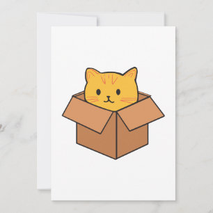 Cat sitting inside cardboard box thank you card