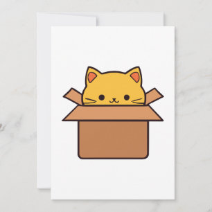 Cat sitting inside cardboard box thank you card