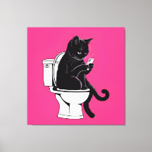 Cat Sitting on a Toilet