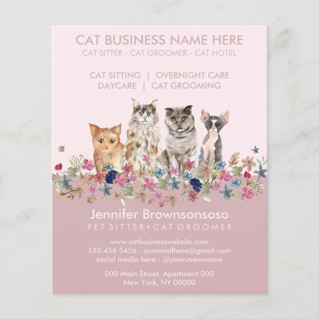 Cat Sitting Service Flyer (Front)