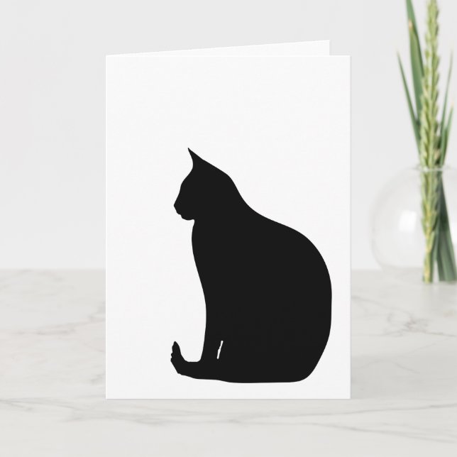 Cat Sitting Silhouette Card (Front)