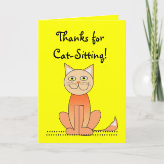 Cat-Sitting Thank you card