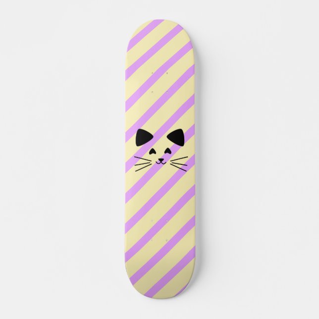 cat skateboard for girls pink (Front)
