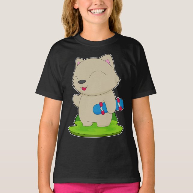 Cat Skater Skateboard T-Shirt (Front)