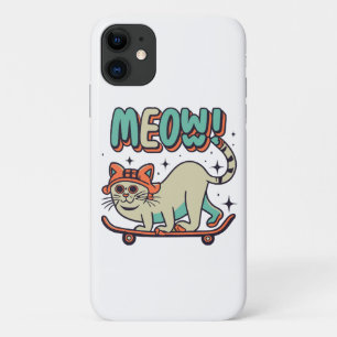 Cat Skating Meow iPhone 11 Case