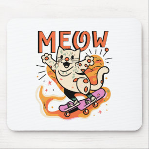 Cat Skating Meow Mouse Mat