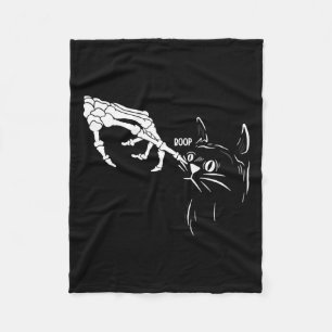 Cat Skeleton Hand Boop Halloween Cats Lover Pet Ow Fleece Blanket