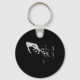 Cat Skeleton Hand Boop Halloween Cats Lover Pet Ow Key Ring