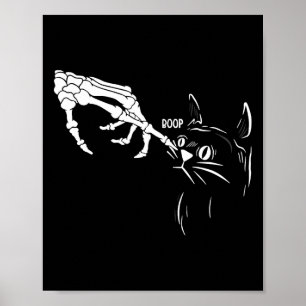 Cat Skeleton Hand Boop Halloween Cats Lover Pet Ow Poster