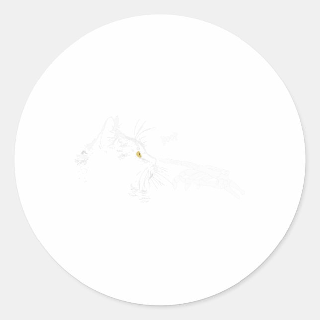 Cat Skeleton Hand Boop Halloween Cute Black Cats P Classic Round Sticker (Front)