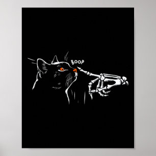 Cat Skeleton Hand Boop Halloween Pet Women Girls K Poster