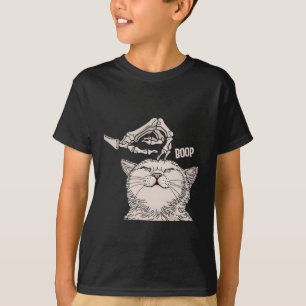 Cat Skeleton Hand Boop Halloween Pet Women Girls K T-Shirt