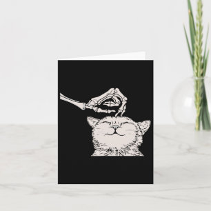 Cat Skeleton Hand Lazy Halloween Costume Cool Bone Card