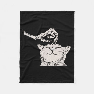 Cat Skeleton Hand Lazy Halloween Costume Cool Bone Fleece Blanket