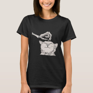 Cat Skeleton Hand Lazy Halloween Costume Cool Bone T-Shirt
