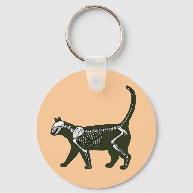 Cat Skeleton Key Ring (Front)