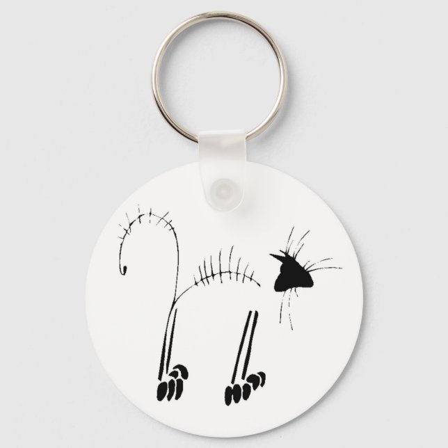 Cat Skeleton Key Ring (Front)