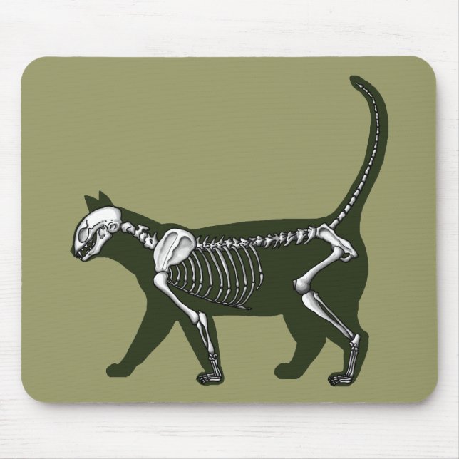 Cat Skeleton Mouse Mat (Front)