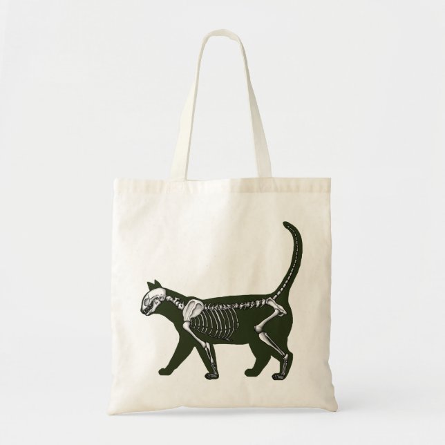 Cat Skeleton Tote Bag (Front)