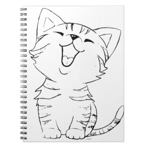 Cat Sketch Drawing Graphic Arts Kitten Silhouette. Notebook