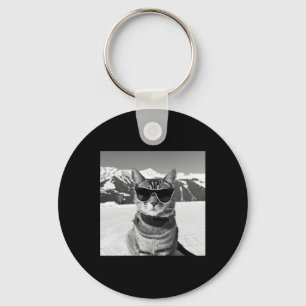 Cat Ski Slopes And Snowboarding Key Ring