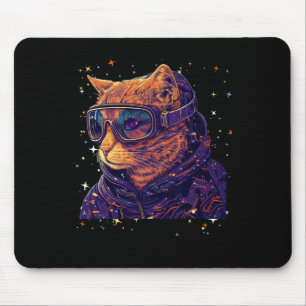 Cat Ski Snowboard Goggles Funny Skiing Snowboardin Mouse Mat