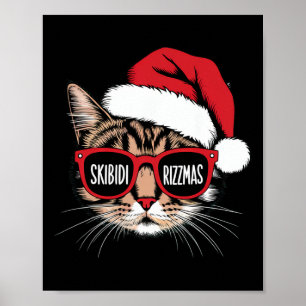 Cat Skibidi Rizzmas Christmas Rizz Santa Claus Cha Poster