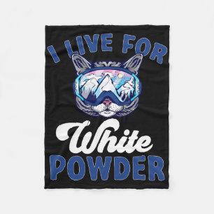 Cat Skiing Outfit I Live For White Powder Nordic S Fleece Blanket