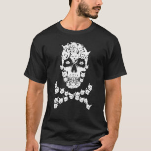 Cat Skull Crossbones Halloween Costume Cat Owner M T-Shirt
