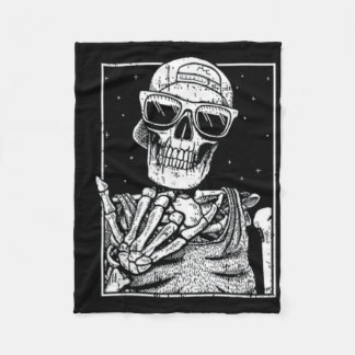 Cat Skull Head Skeleton For Cat Moms  Fleece Blanket