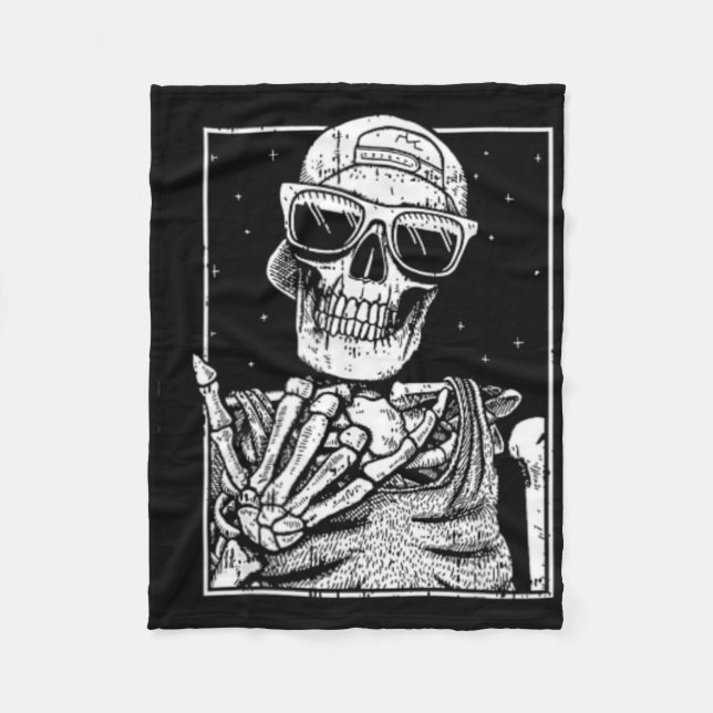 Cat Skull Head Skeleton For Cat Moms  Fleece Blanket (Front)