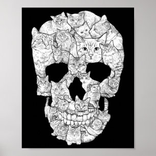 Cat Skull - Kitty Skeleton Halloween Costume Idea Poster