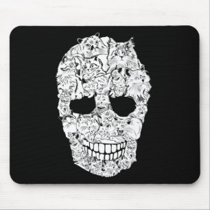 Cat Skull Kitty Skeleton Halloween Costume Scary C Mouse Mat