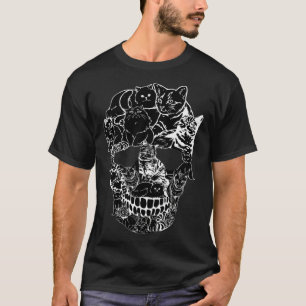 Cat Skull   Kitty Skeleton Halloween Costume Skull T-Shirt
