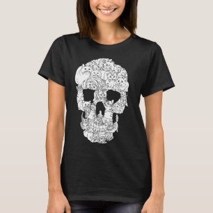 Cat Skull Kitty Skeleton Halloween Costume Tarot T-Shirt