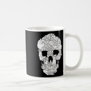 Cat Skull Kitty Skeleton Halloween Goth Punk Emo G Coffee Mug
