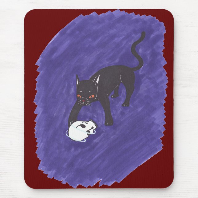 Cat & Skull Mouse Mat (Front)
