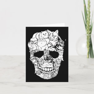 Cat Skull Shirt - Kitty Skeleton Halloween Costume Card