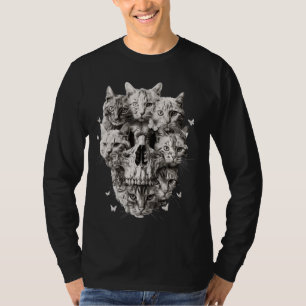 Cat Skull Skeleton Halloween Costume Cat Lover Mum T-Shirt