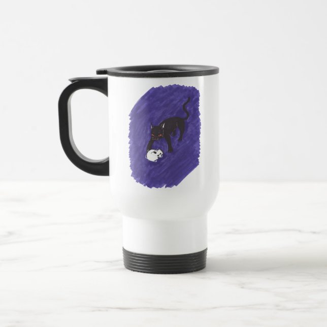 Cat & Skull Travel Mug (Left)