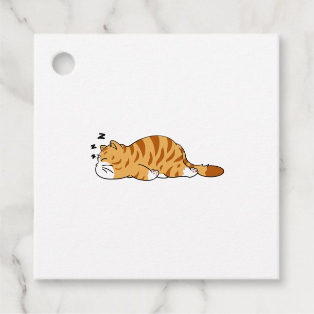 Cat sleep favour tags (Front)