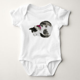 Cat sleeping baby onies bodysuit