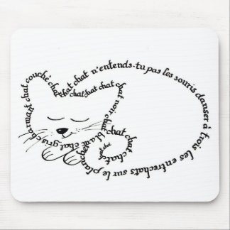 Cat sleeping, charming cat mouse mat